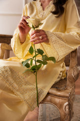 Pastel Yellow Embroidered two piece