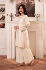 Ivory Embroidered two piece