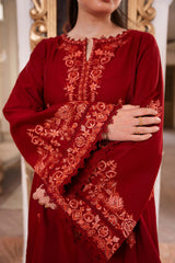 Crimson Embroidered two piece