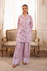 Lilac Floral Mist Printed two piece