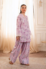 Lilac Floral Mist Printed two piece